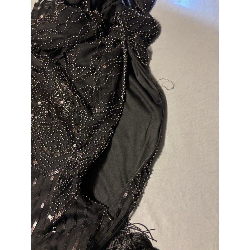 FunDaisy Women's Xl Black Sequin Fringe Flapper Dress - Picture 6 of 8